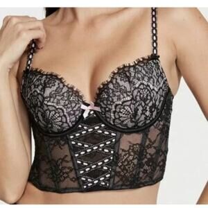 NWT! Victoria's Secret DREAM ANGELS Lightly Lined Lace-Up Corset Bra. Size Small